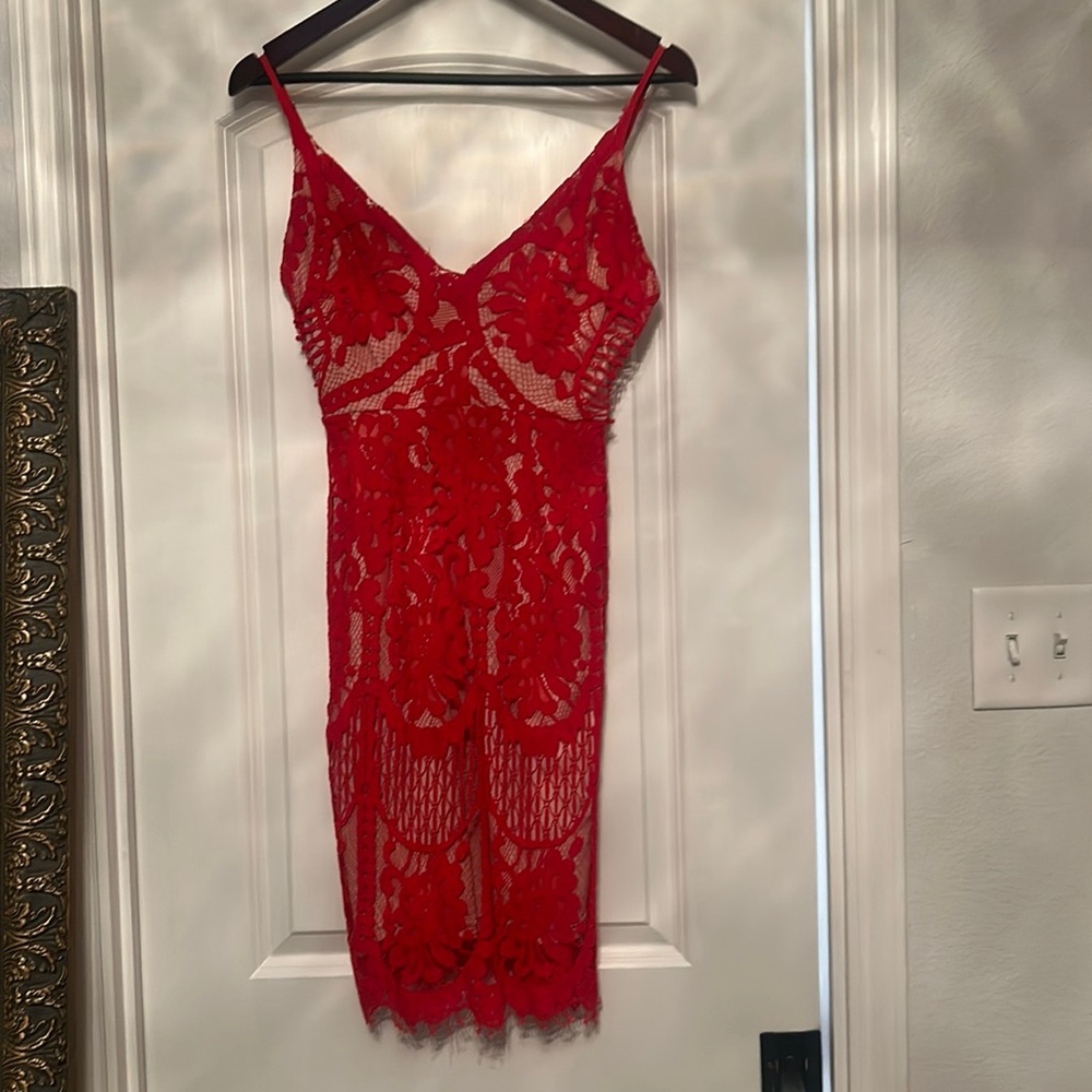 Hot Miami styles red lace dress